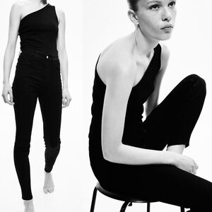 NWT H&M Skinny Super Stretch Black Pants sz 2